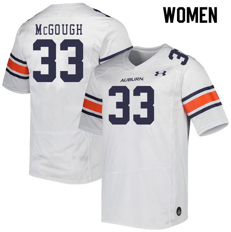 Women #33 Towns McGough Auburn Tigers College Football Jerseys Stitched-White